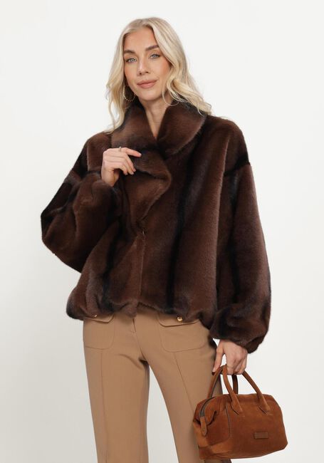 Braune STUDIO AR Fake-Fur-Jack ARIA FAUX MINK - large