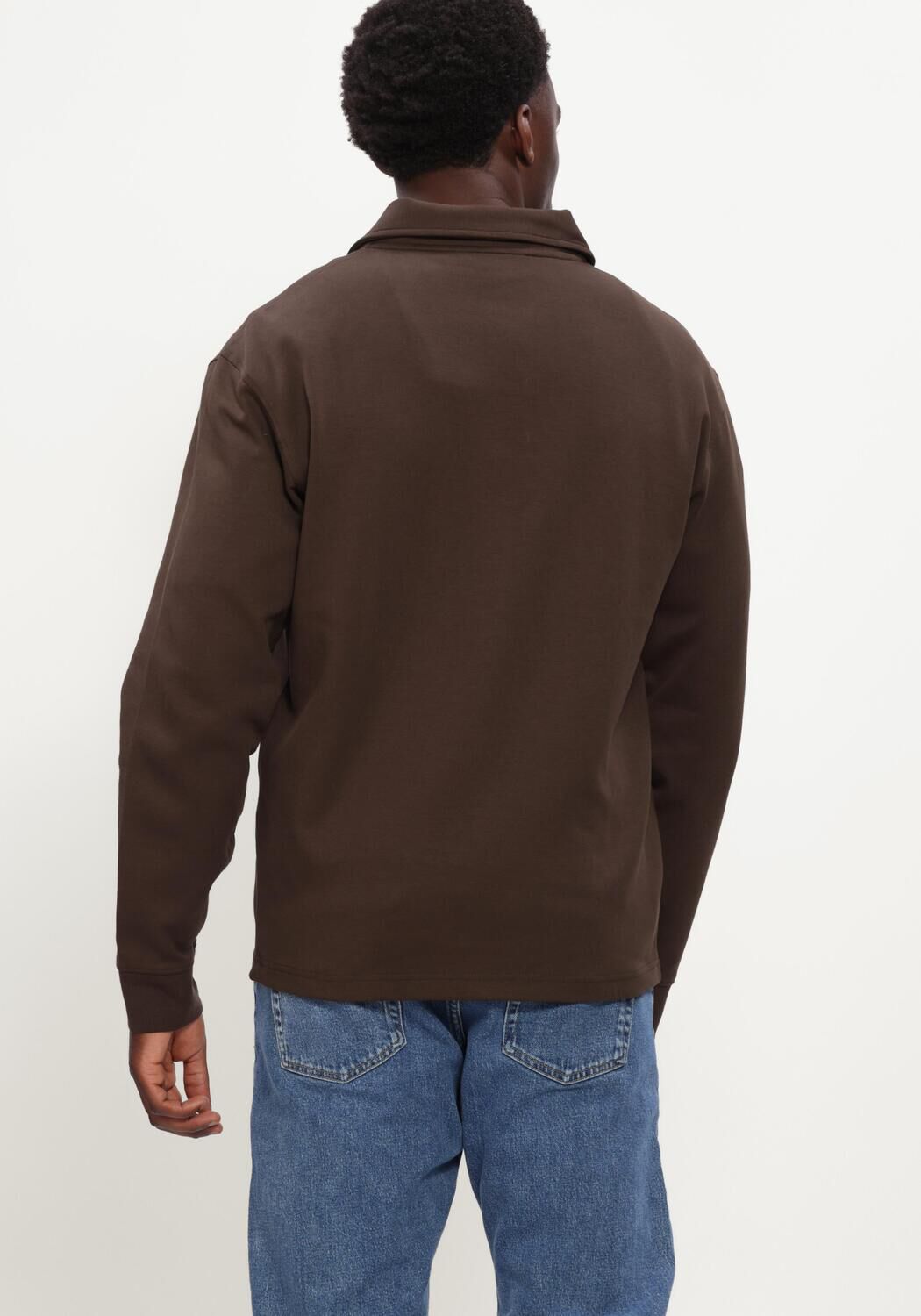 Braune SELECTED MEN Sweatshirt SLHTOM SOFT FULL ZIP SWEAT NOOS - large