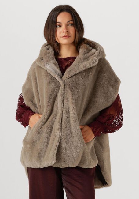 Taupe BEAUMONT Fake-Fur-Jack KORI BODYWARMER - large