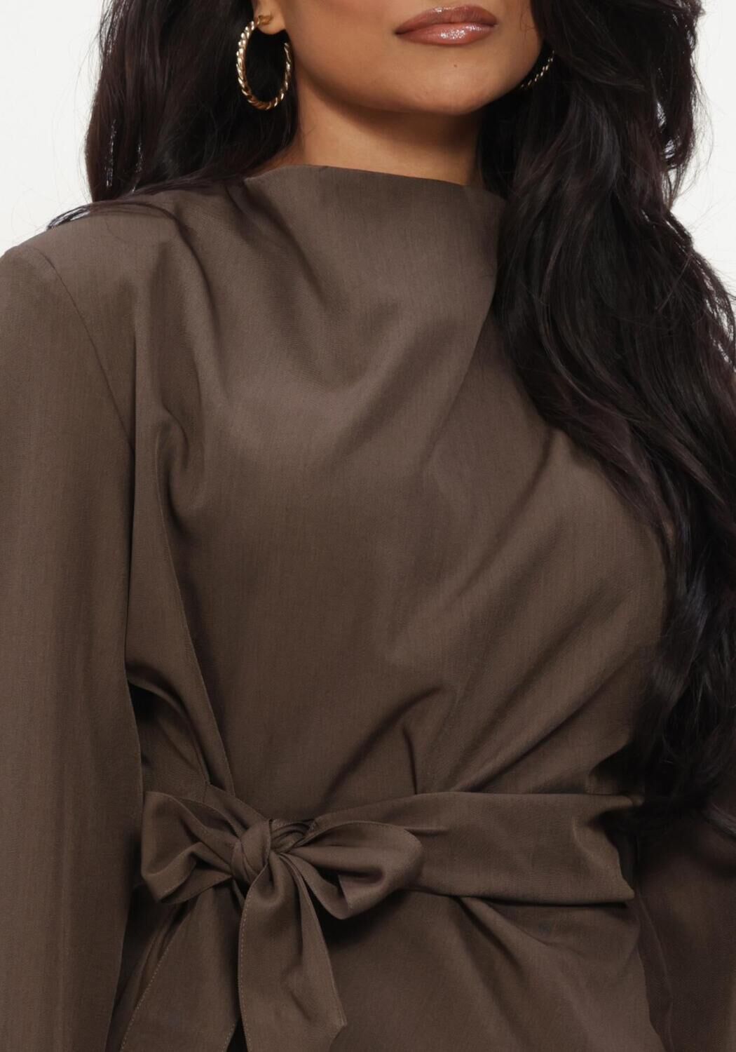 Dunkelgr&uuml;n CO'COUTURE Blusen LUNACC PLEAT TIE BLOUSE - large