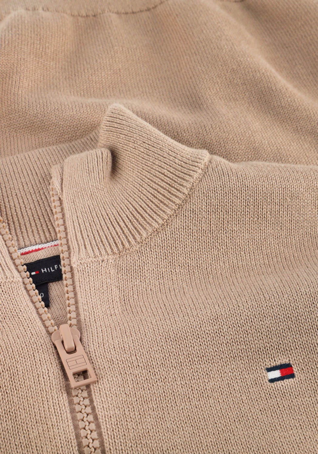 Beige TOMMY HILFIGER Pullover HALF ZIP SWEATER - large
