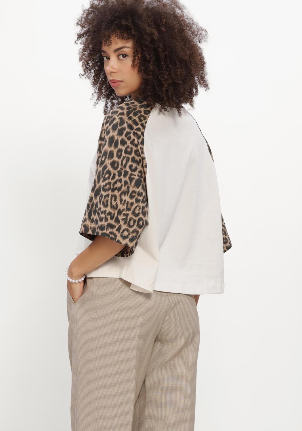 Wei&szlig;e CATWALK JUNKIE T-shirt BASEBALL LEOPARD TSHIRT - large