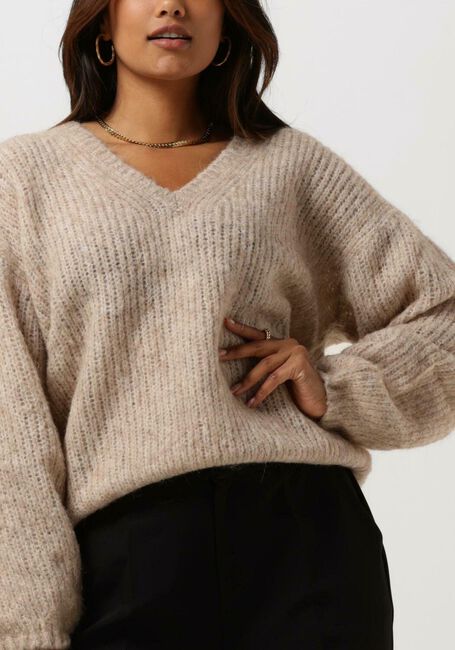 Beige NEO NOIR Pullover COFO FLUFFY KNIT BLOUSE - large