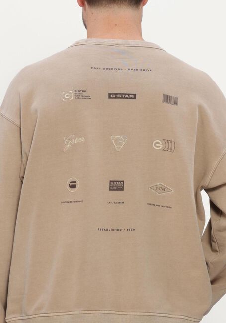 Beige G-STAR RAW Sweatshirt WASHED MULTI GR RELAXED R SW - large