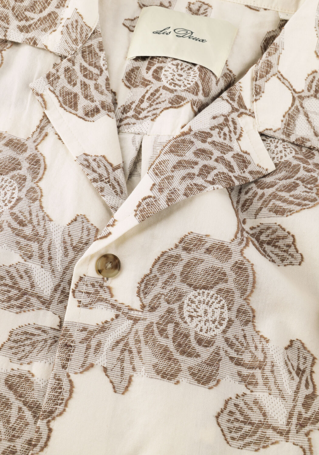 Beige LES DEUX Casual-Oberhemd LESLEY FLOWER JACQUARD SS SHIRT - large