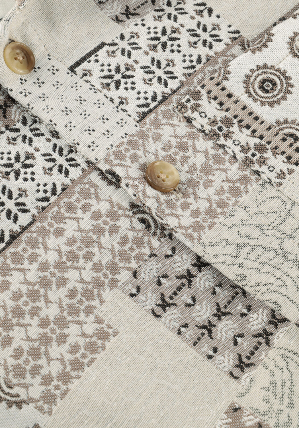 Beige LES DEUX Jack LAYTON PATCHWORK OVERSHIRT - large