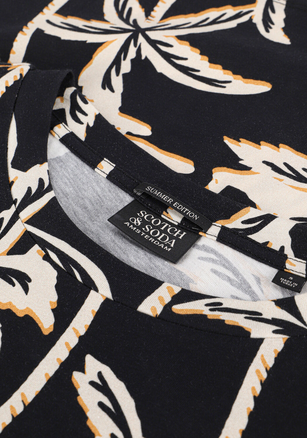 Schwarze SCOTCH & SODA T-shirt PRINTED CREW-NECK T-SHIRT - large