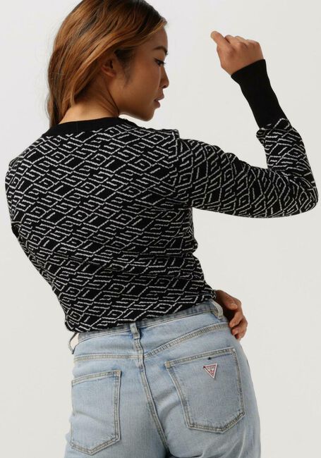 Schwarze GUESS Pullover LS GUESS LOGO JACQUARD SWTR - large
