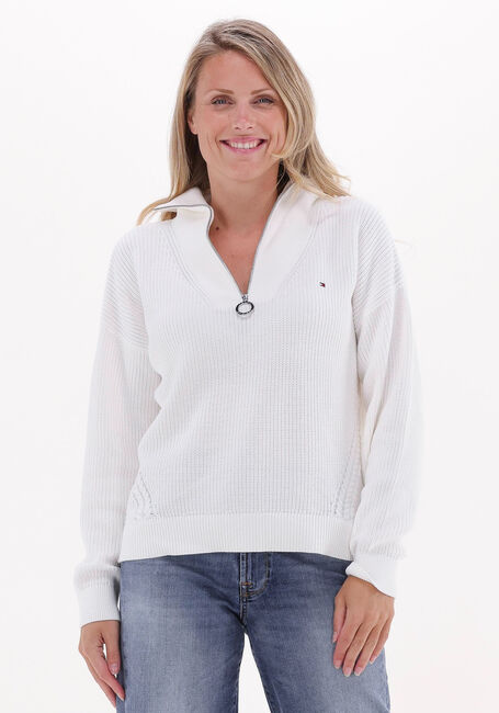 Nicht-gerade weiss TOMMY HILFIGER Pullover HAYANA CABLE ZIP-UP SWEATER - large