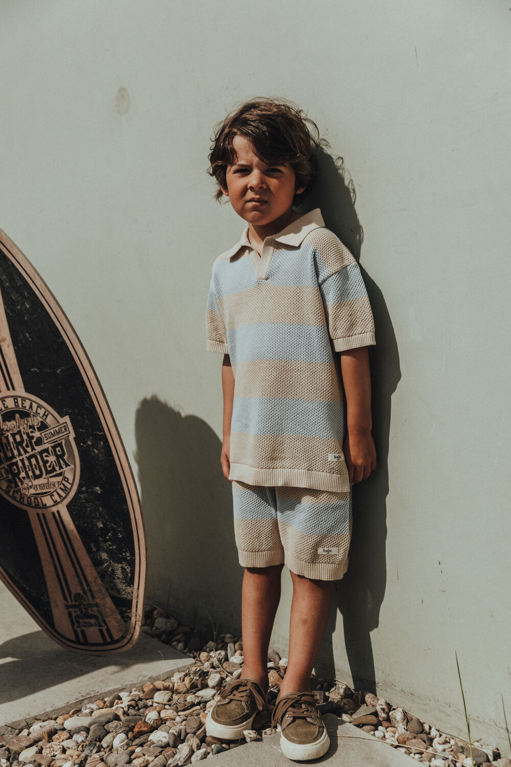 Blaue BAJE STUDIO Polo-Shirt SEV - large