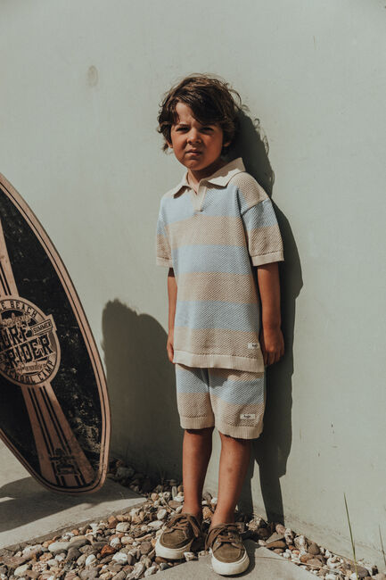 Blaue BAJE STUDIO Polo-Shirt SEV - large