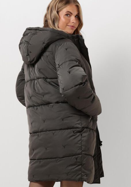 Graue ALIX THE LABEL Wattierte Jack LADIES WOVEN BULL PUFFER COAT - large