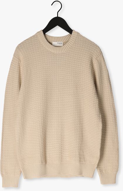 Beige SELECTED HOMME Pullover SLHTHIM LS KNIT STRUCTURE CREW - large