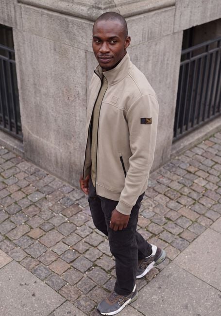 Beige PME LEGEND Pullover ZIP JACKET INTERLOCK SWEAT - large