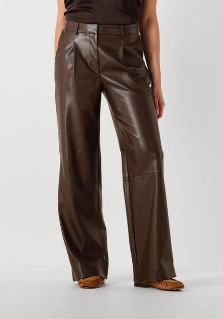 Braune DANTE6 Weite Hose JULES FAUX LEATHER PANTS - large
