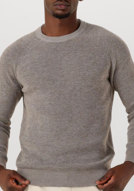 Taupe GENTILUOMO Pullover ROUND LS RAGLAN - large