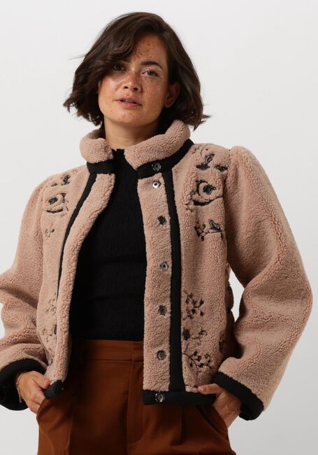 Braune ANTIK BATIK Teddy-Jacke SALIBA JACET - large