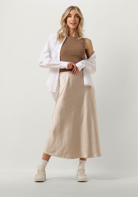 Ecru NOTRE-V Midirock SATIN SKIRT - large