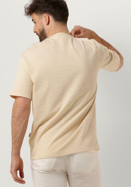 Beige SELECTED HOMME T-shirt SLHLOOSSAUL SLUB SS O-NECK TEE - large