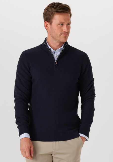 Dunkelblau PROFUOMO Pullover PULLOVER HALF ZIP TWINKLE SLUB - large