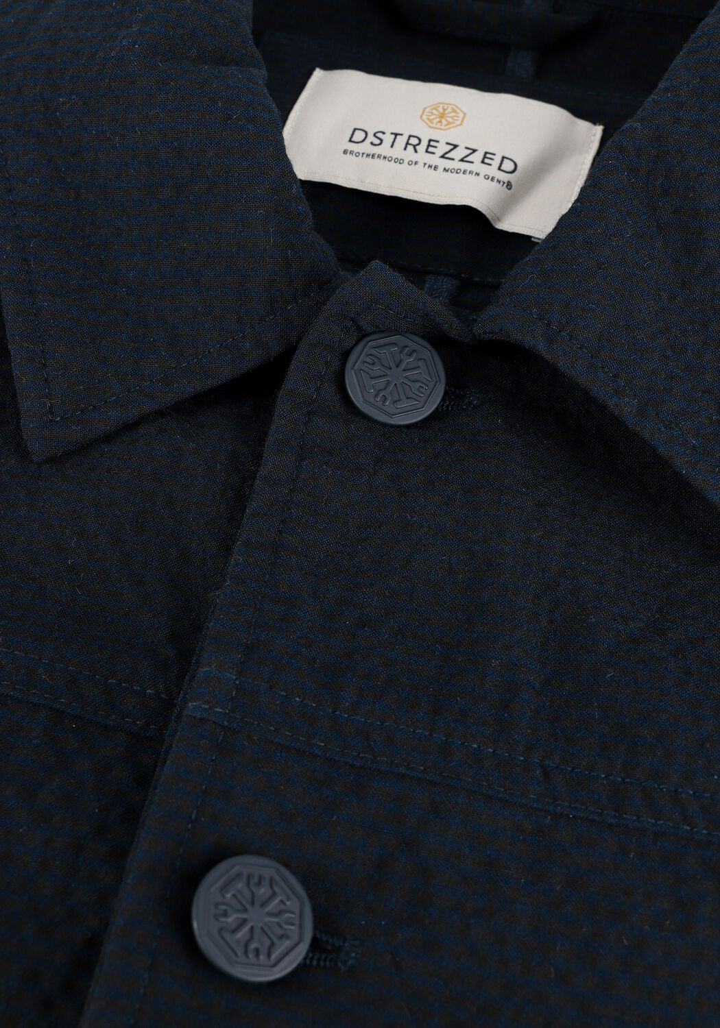 Blaue DSTREZZED Overshirt TRUCKER JACKET SEERSUCKER - large