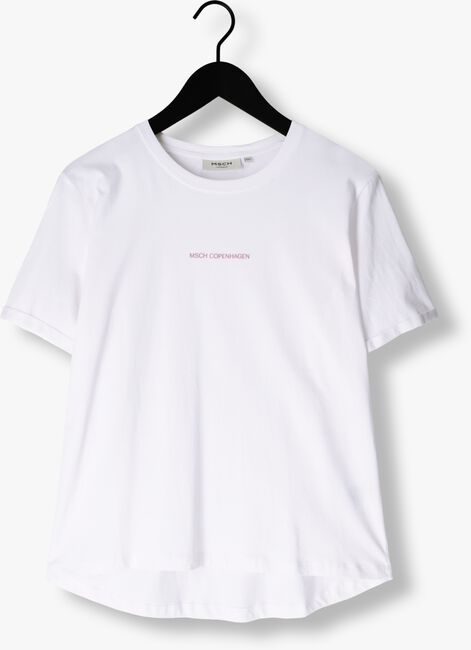 Weiße MSCH COPENHAGEN T-shirt MSCHTERINA ORGANIC SMALL LOGO TEE - large