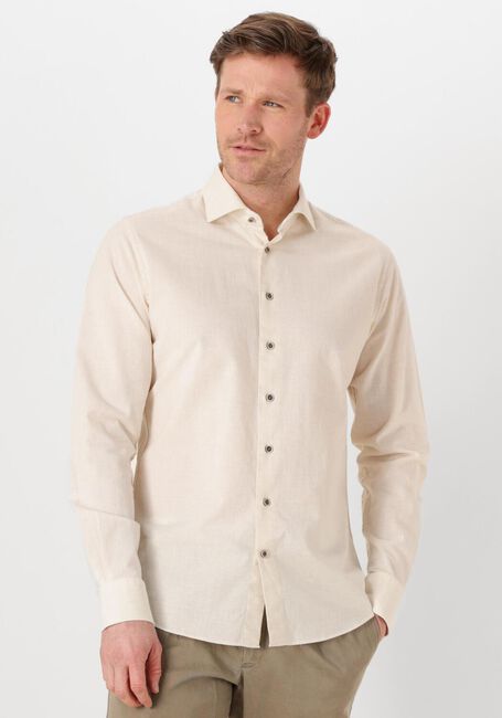 Ecru PROFUOMO Klassisches Oberhemd SHIRT X-CUTAWAY SC SF COTTON LINEN - large