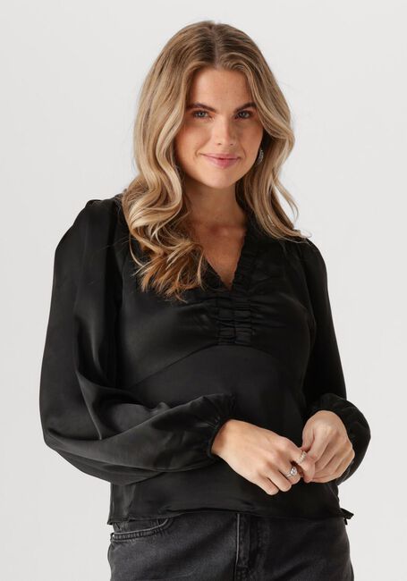 Schwarze NEO NOIR Blusen ISTANA HEAVY SATEEN BLOUSE - large