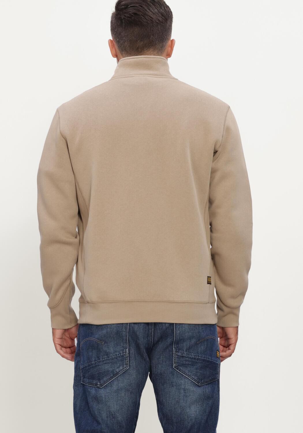 Beige G-STAR RAW Pullover PREMIUM CORE HALF ZIP R SW L\S - large