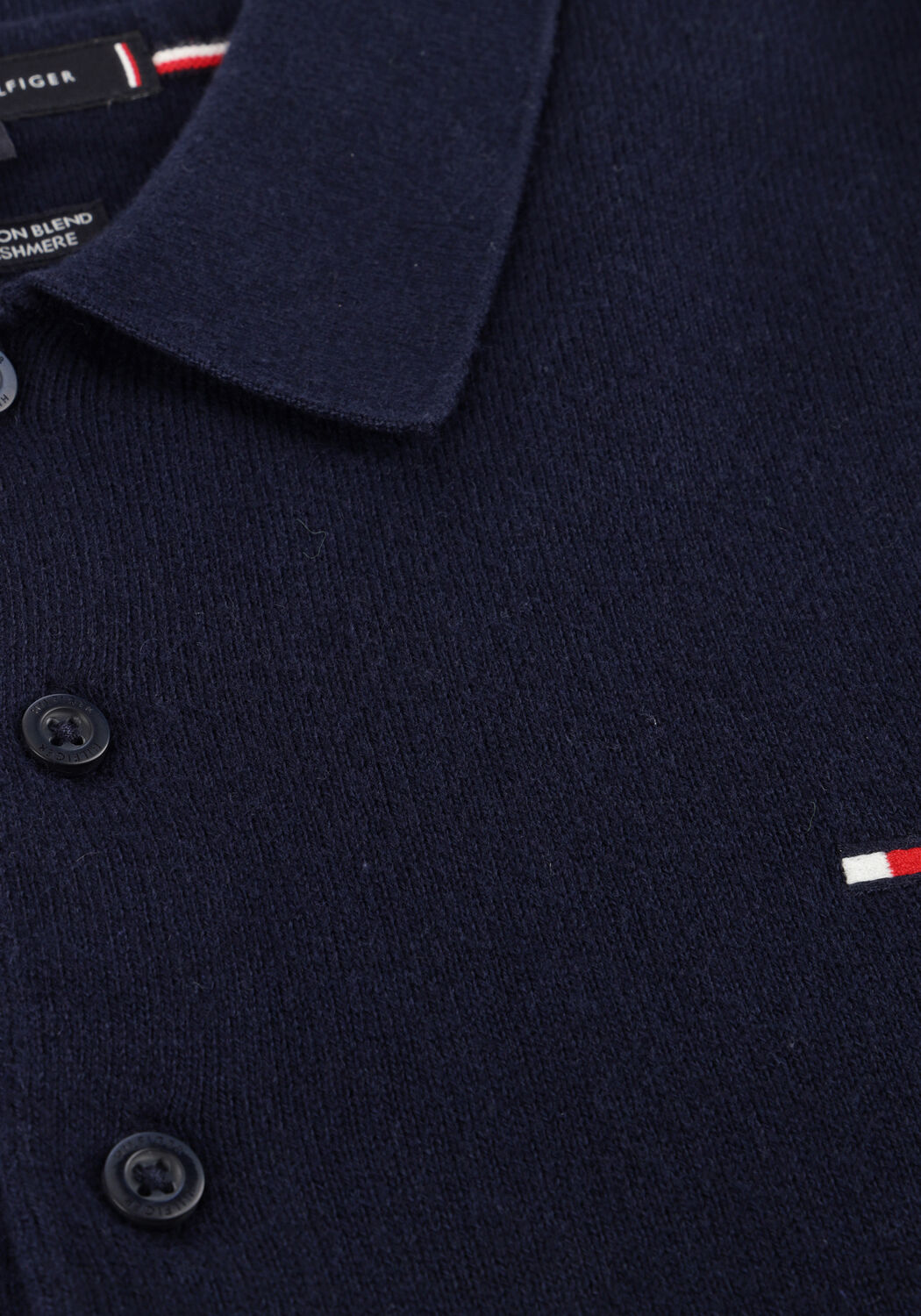Dunkelblau TOMMY HILFIGER Pullover PIMA ORG CTN CASHMERE LS POLO - large