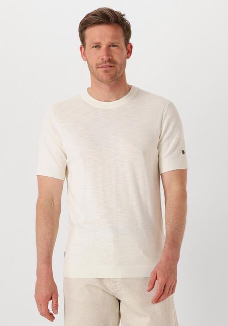 Ecru CAST IRON T-shirt COTTON BLEND SLUB - large