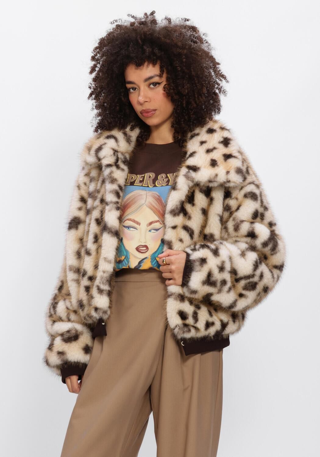 Beige HARPER & YVE Fake-Fur-Jack STACY-JA - large