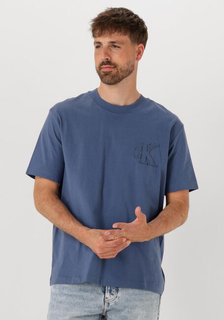Blaue CALVIN KLEIN T-shirt CK APPLIQUE TEE - large