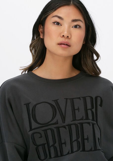 Graue COLOURFUL REBEL Sweatshirt LOVERS EMBRO DROPPED SHOULDER - large