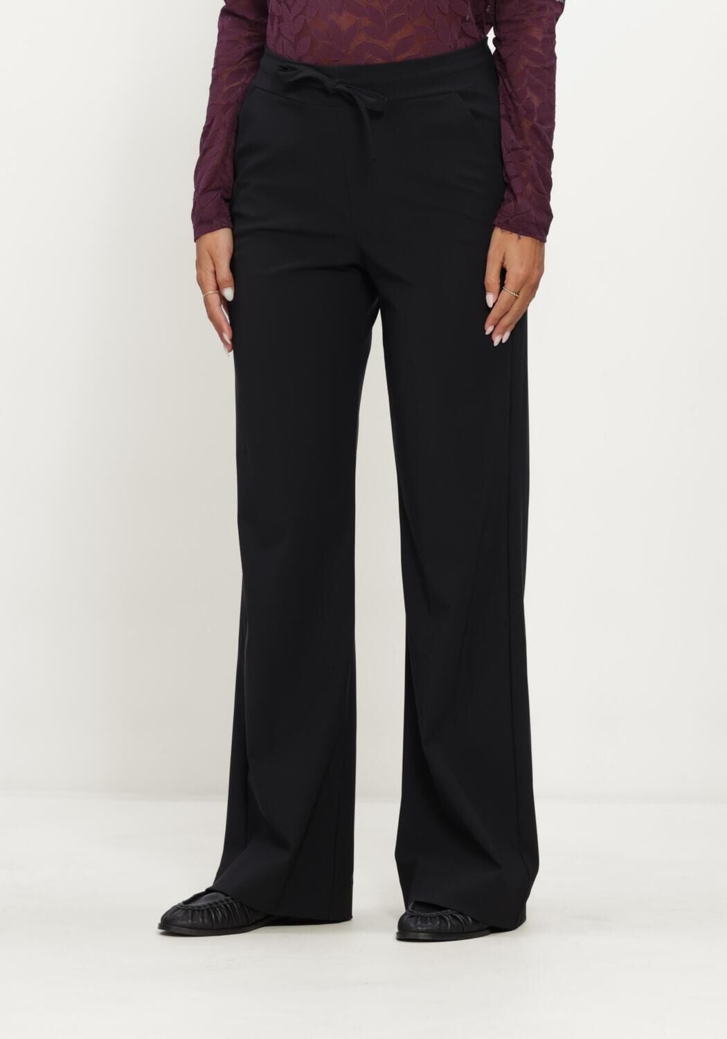 Schwarze STUDIO ANNELOES Weite Hose ABIGAIL TROUSERS - large