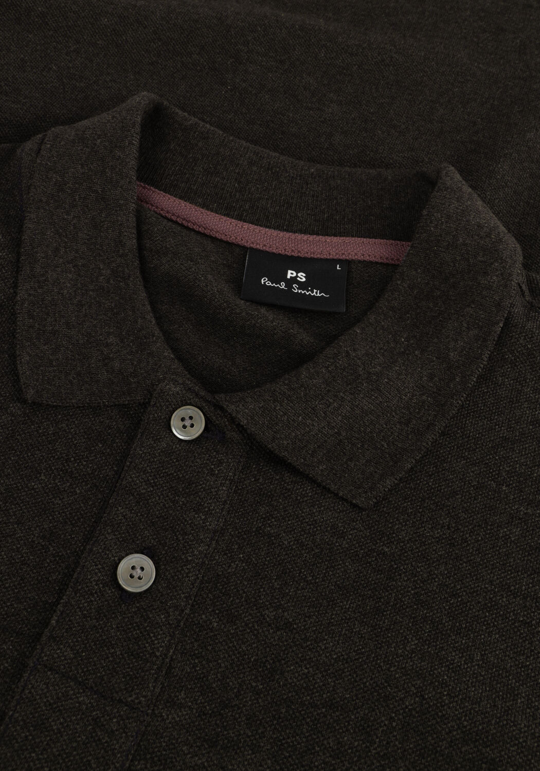 Graue PS PAUL SMITH Polo-Shirt MENS SLIM FIT LS POLO SHIRT ZEBRA - large