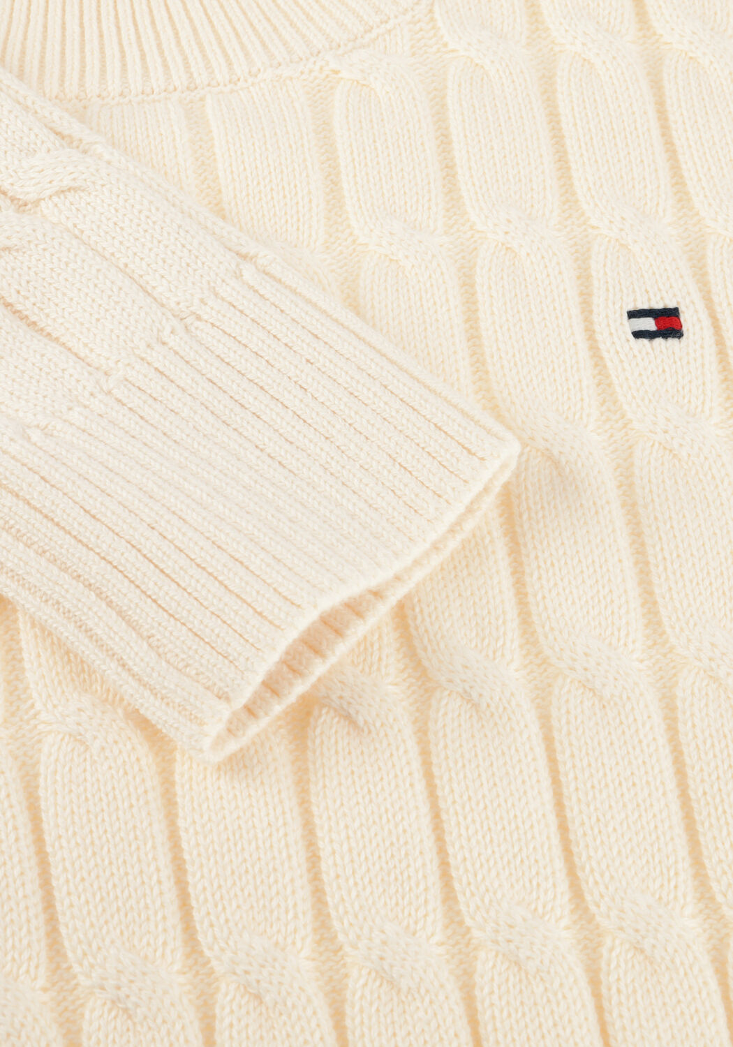Creme TOMMY HILFIGER Pullover CO CABLE MID GG C-NK LS SWT - large