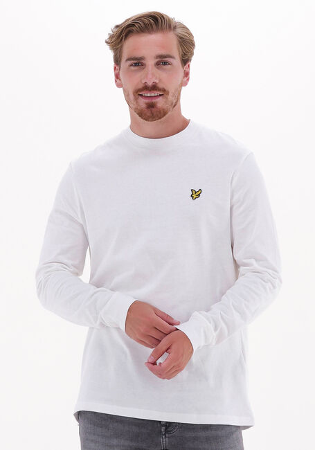 Weiße LYLE & SCOTT T-shirt MOCK NECK LONG SLEEVE TSHIRT - large
