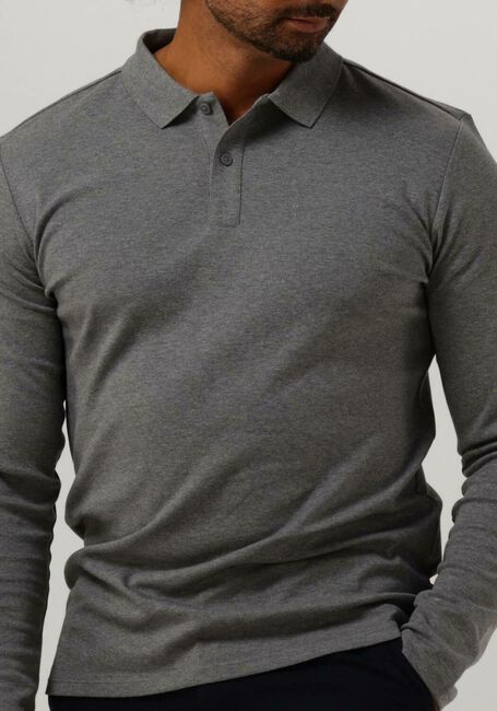 Graue SELECTED HOMME Polo-Shirt SLHSLIM-TOULOUSE LS POLO B NOOS - large