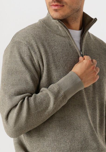 Grüne SELECTED HOMME Pullover SLHRODNEY LS HIGH NECK HALF ZIP - large