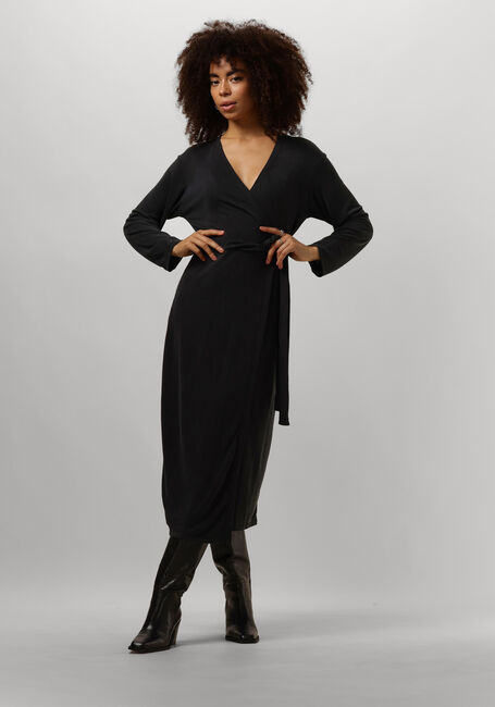 Schwarze MSCH COPENHAGEN Midikleid MSCHADELONA LYNETTE WRAP DRESS - large