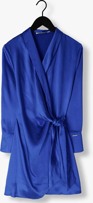 Blaue COLOURFUL REBEL Minikleid DORIN UNI SATIN MINI WRAP DRESS - large