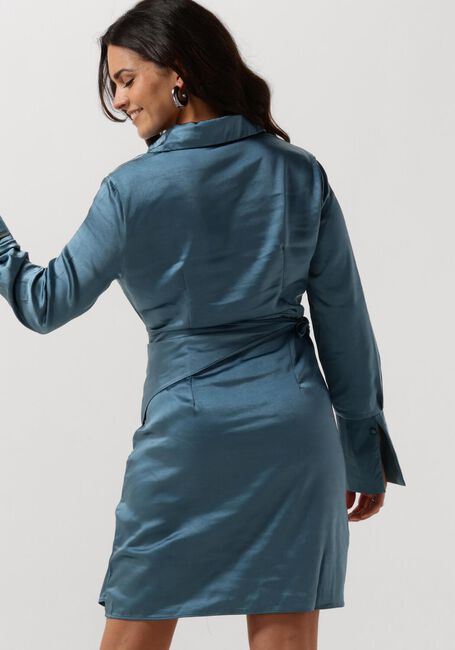 Blaue COLOURFUL REBEL Minikleid METTE SATIN WRAP DRESS - large