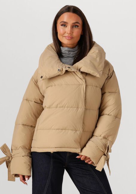 Beige CO'COUTURE Wattierte Jack MEGAN CROPPED PUFFER JACKET - large