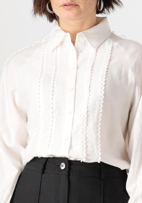 Weiße JANSEN AMSTERDAM Blusen INDI BLOUSE FS 793 LONG SLEEVE LACE TAPE - large