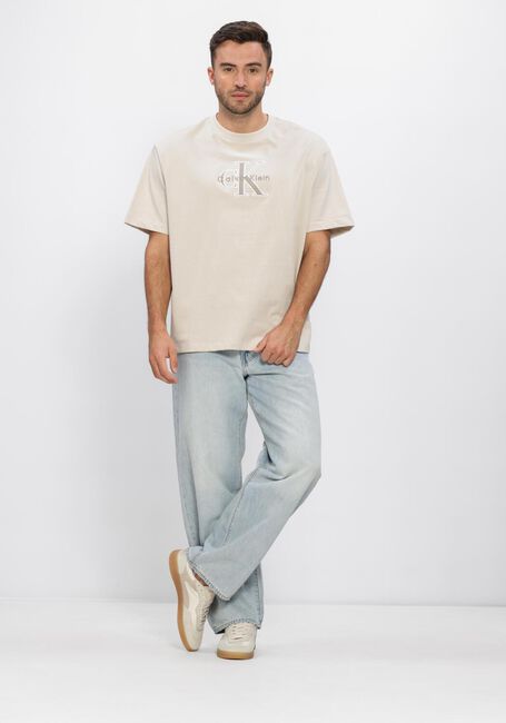 Sand CALVIN KLEIN T-shirt SS 16S ELEVATED MONOLOGO TEE - large