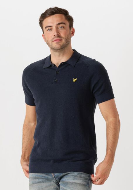 Dunkelblau LYLE & SCOTT Polo-Shirt LINEN BLEND KNITTED POLO - large