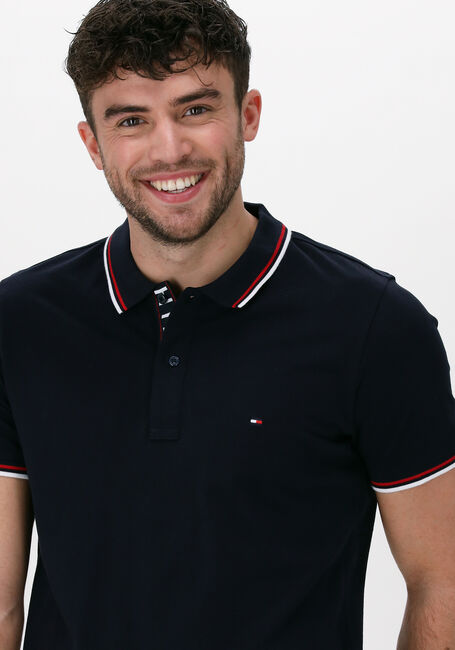 Dunkelblau TOMMY HILFIGER Polo-Shirt TIPPED HILFIGER PLACKET SLM POLO - large