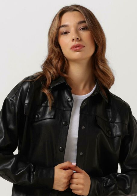 Schwarze COLOURFUL REBEL Blusen KIKI VEGAN LEATHER BOYFRIEND BLOUSE - large