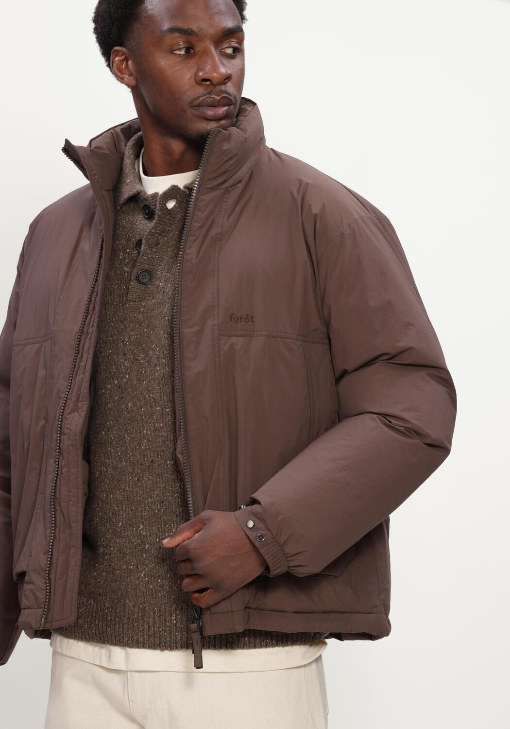 Braune FOR&Eacute;T Wattierte Jack POLAR PUFFER JACKET - large